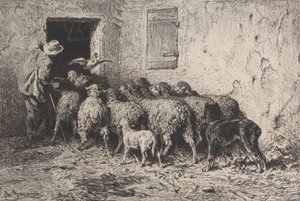 Powrót, 1864. autorstwa Charles Emile Jacque