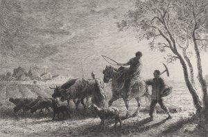Powrót z pól, 1865. autorstwa Charles Emile Jacque