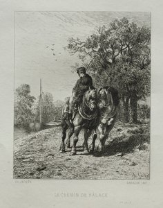 Ścieżka holownicza. autorstwa Charles Emile Jacque