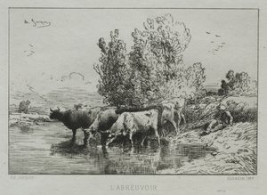 Wodopoj. autorstwa Charles Emile Jacque