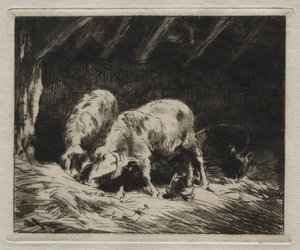 Dwie porce. autorstwa Charles Emile Jacque