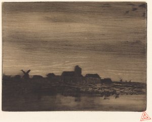 Wieś nad wodą autorstwa Charles Emile Jacque