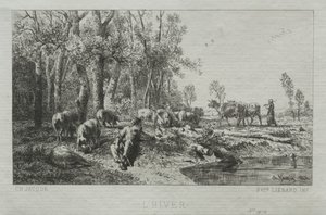 Zima autorstwa Charles Emile Jacque