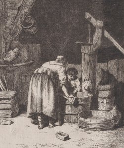 Kobiety Pranie, ca. 1845-50. autorstwa Charles Emile Jacque
