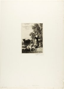 Młodzi pasterze autorstwa Charles Emile Jacque