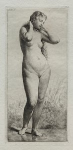 Młoda kobieta w kąpieli autorstwa Charles Emile Jacque