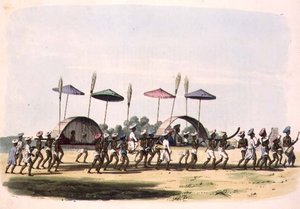 Procesja małżeńska przez miasto Nagapattinam, tablica 32 z „Rysunków orientalnych”, ryt. Thomas Medland (1755-1823) wyd. 1806 (akwatinta)