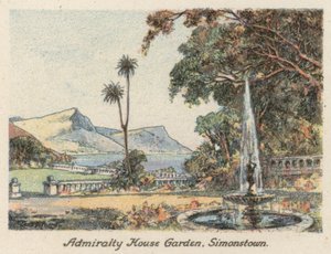 Republika Południowej Afryki: Admiralty House Garden, Simonstown (kolorowa litografia) autorstwa Charles Ernest Peers