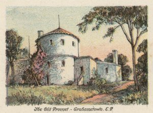 Republika Południowej Afryki: The Old Provost, Grahamstown, EP (kolorowa litografia) autorstwa Charles Ernest Peers