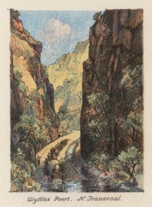 Republika Południowej Afryki: Wyllies Poort, N Transvaal (kolorowa litografia) autorstwa Charles Ernest Peers