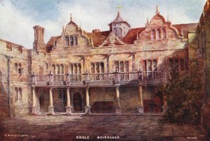 Knole House: Stone Court (litografia kolorowa) autorstwa Charles Essenhigh Corke