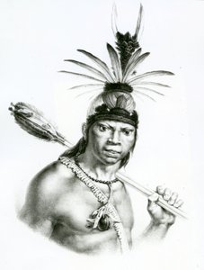 Wódz Camacan Montoyo z „Pittoresque and Historical Trip to Brazil” Jean Baptist Debret, 1834 autorstwa Charles Etienne Pierre Motte