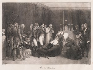 Śmierć Napoleona, początek XIX wieku autorstwa Charles Etienne Pierre Motte