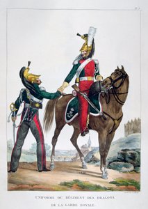 Mundur pułku dragonów gwardii królewskiej, Francja, 1823 r.