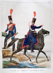 Mundur pułku artylerii konnej, Francja, 1823 r. autorstwa Charles Etienne Pierre Motte