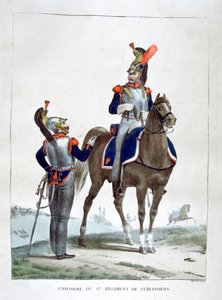 Mundur 1 Pułku Chasseurów, Francja, 1823 r. autorstwa Charles Etienne Pierre Motte
