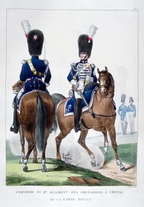 Mundur 2 Pułku Grenadierów Konnych, Francja, 1823 r. autorstwa Charles Etienne Pierre Motte