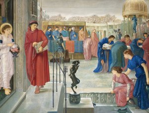Malowidła prerafaelickie: Święty Teofil i anioł. Legenda o męczeństwie św. Doroty (Sainte Dorothee, Dorothee de Cesaree) par Murray, Charles Fairfax (1849-1919)