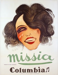 Plakat wytwórni Columbia Records reklamujący francuską piosenkarkę Missia, ok. 1935 r.