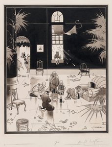 Klubowe życie w Ameryce, The Picnickers, przed 1933 (pranie piórem i tuszem na papierze) autorstwa Charles Forbell