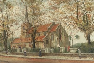 Widok na kościół St Marys, Stoke Newington autorstwa Charles Francis