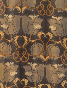 Maki, wyprodukowane przez G.P. & J Baker, c.1888 (drukowany aksamit) (szczegół) autorstwa Charles Francis Annesley Voysey