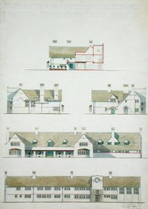 Proponowany dom w Higham Woodford, Essex dla lady Henry Somerset autorstwa Charles Francis Annesley Voysey