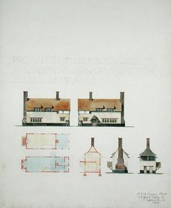 Proponowany dom dla AA Voysey Esq. w Slindon niedaleko Barnham Junction, Sussex autorstwa Charles Francis Annesley Voysey