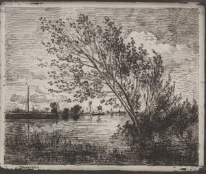 Grono Olch, nadruk oryginalny 1862, wydrukowany w 1921 r. autorstwa Charles Francois Daubigny