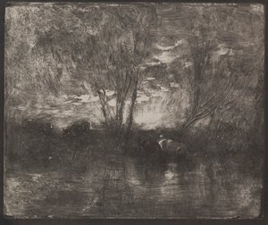 Krowy w wodopoju autorstwa Charles Francois Daubigny