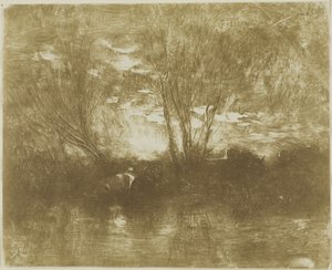 Krowy w wodopoju autorstwa Charles Francois Daubigny