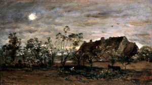 Wieczór w Honfleur, lata 60. XIX wieku. autorstwa Charles Francois Daubigny