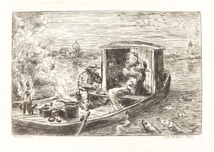 Zejście w dół strumienia (Avallant) autorstwa Charles Francois Daubigny