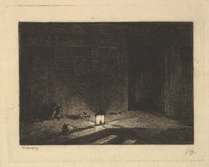 Wnętrze karczmy, 1861-62. autorstwa Charles Francois Daubigny