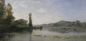 Krajobraz z rzeką, 1860 autorstwa Charles Francois Daubigny