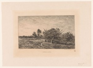 Krajobraz z jabłoniami Pommiers i Auvers. (tytuł na obiekcie) autorstwa Charles Francois Daubigny