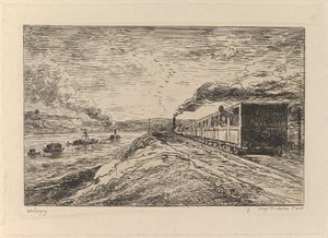 Wyjazd Powrót, z rejsu statkiem, 1861. autorstwa Charles Francois Daubigny