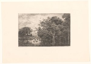 Moeras spotkał się z ooievaars Bocianie bagno autorstwa Charles Francois Daubigny