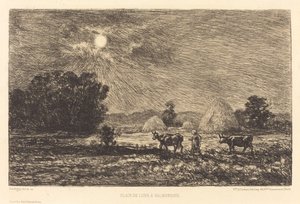 Światło księżyca w Valmondois autorstwa Charles Francois Daubigny