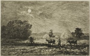 Światło księżyca w Valmondois autorstwa Charles Francois Daubigny