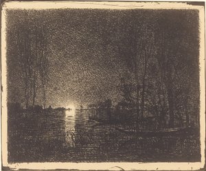 Księżycowy krajobraz autorstwa Charles Francois Daubigny