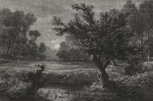 Wschód księżyca w dolinie Andilly, 1845. autorstwa Charles Francois Daubigny