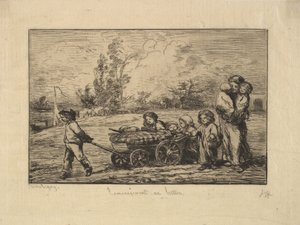 Przeprowadzka do łodzi, 1861. autorstwa Charles Francois Daubigny