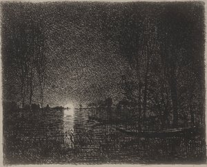 Szlafrok nocny, oryginalny nadruk 1862, wydrukowany w 1921 r. autorstwa Charles Francois Daubigny
