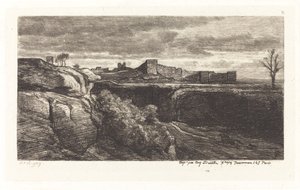Ruiny zamku Cremieux autorstwa Charles Francois Daubigny