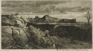 Ruiny zamku Crémieux (Isère) autorstwa Charles Francois Daubigny