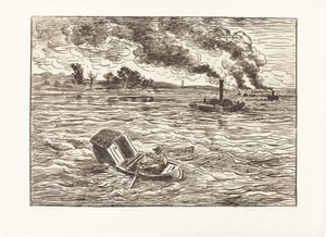 Łodzie parowe autorstwa Charles Francois Daubigny