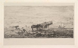 Plaża w Villerville, 1837-78. autorstwa Charles Francois Daubigny