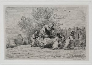 Rejs statkiem: dziedzictwo wózka Dzieci z wózkiem, 1861. autorstwa Charles Francois Daubigny