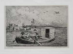 Rejs statkiem: Le Mot de Cambronne (Mecz slangu) autorstwa Charles Francois Daubigny
